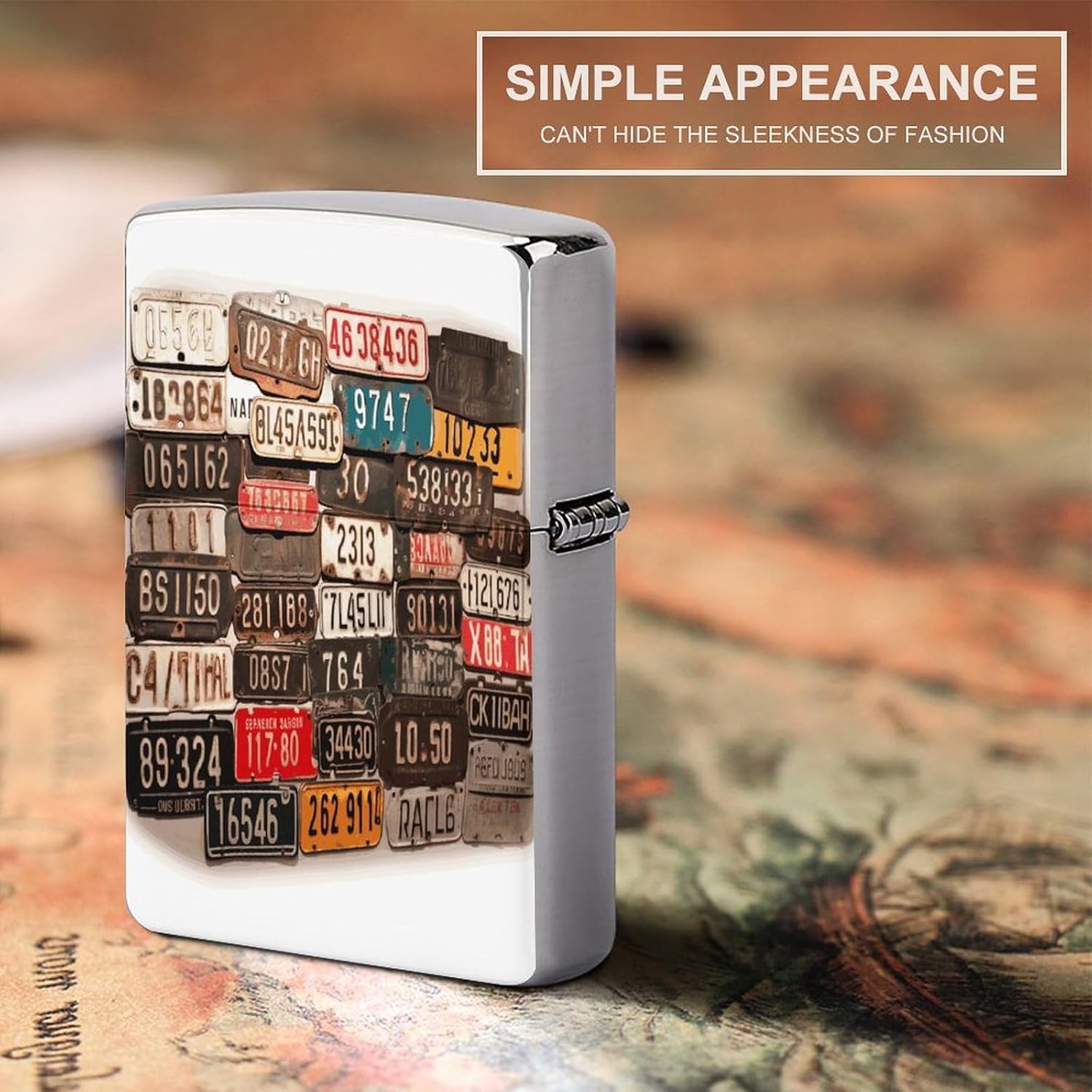 Old License Plate Lighter Case Cover Holder Lighter Sleeve