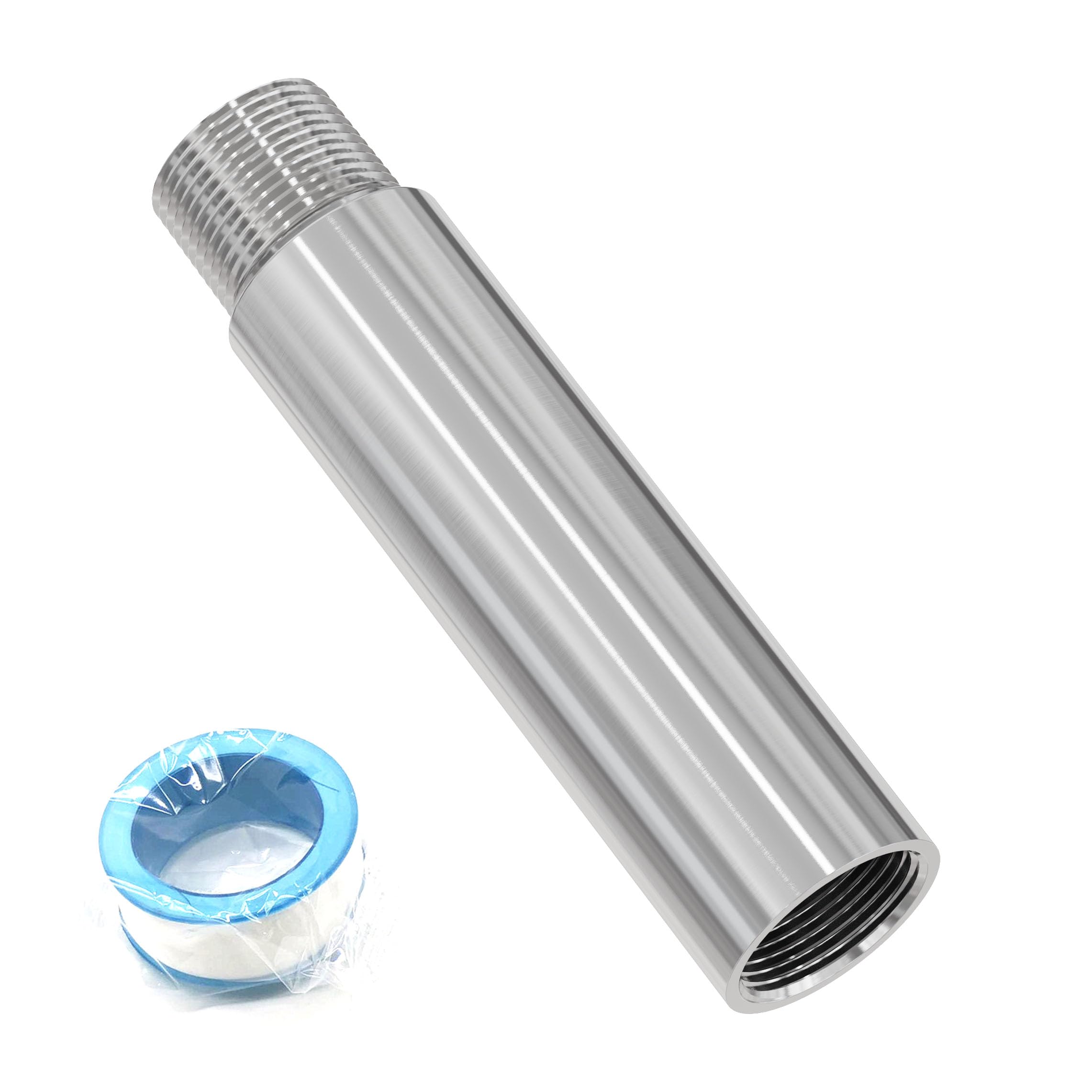 Shower Head Extension Arm Exender Stainless Steel 3/4PT Male to 3/4PT Female Thread, 3.94