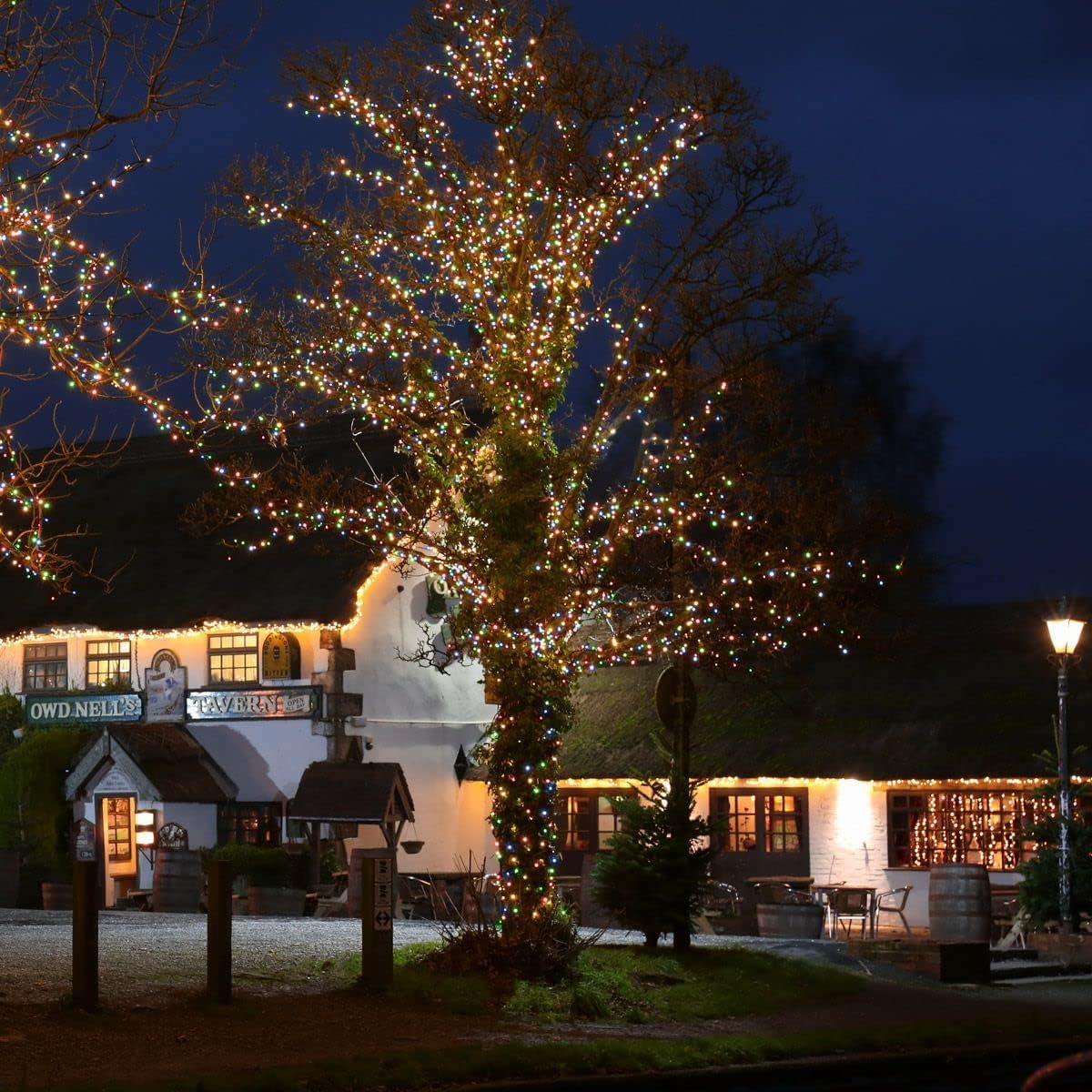 Festive Lights - ConnectPro Outdoor LED String Fairy Lights - Connectable - IP65 Rubber Black Cable | Wedding, Christmas, Garden, Commercial, Party (Multicolour w/Plug, 5m)