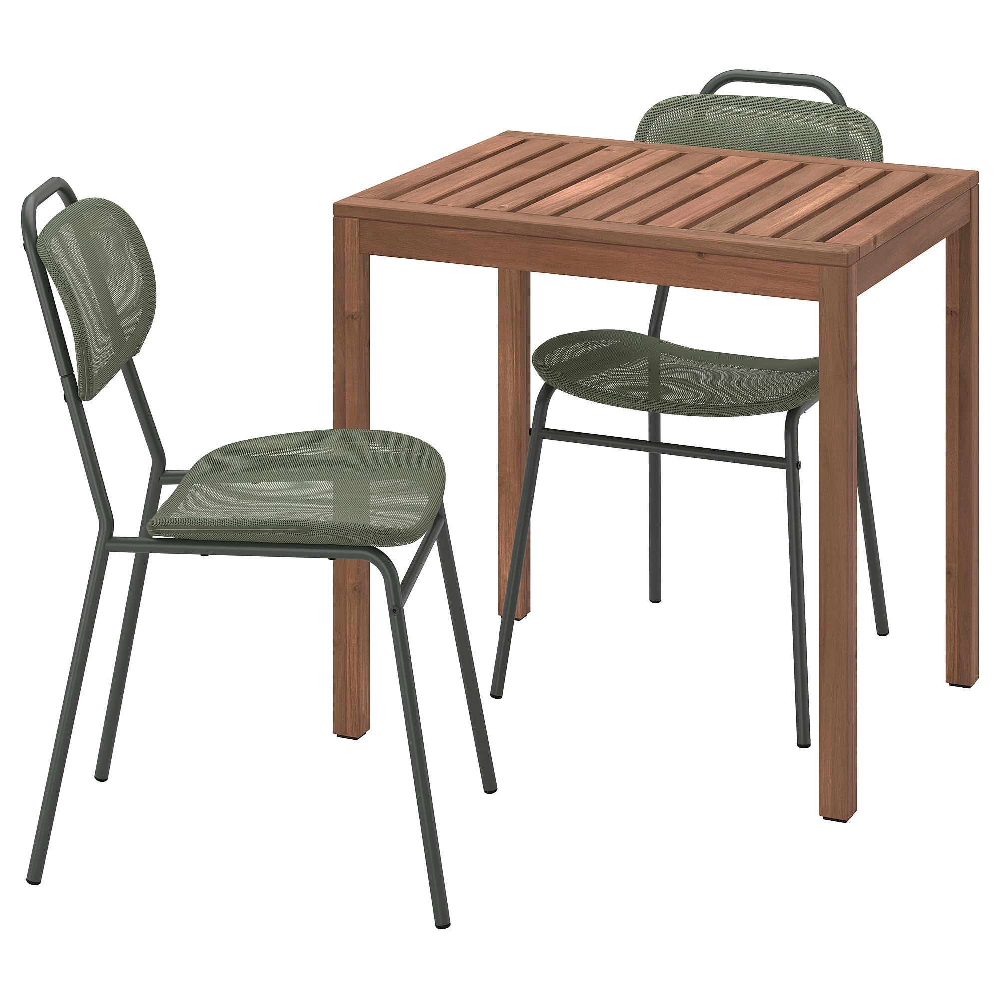 Table et 2 chaises extérieur marron et vert ProTuning ENSHOLM NÄMMARÖ 75 cm