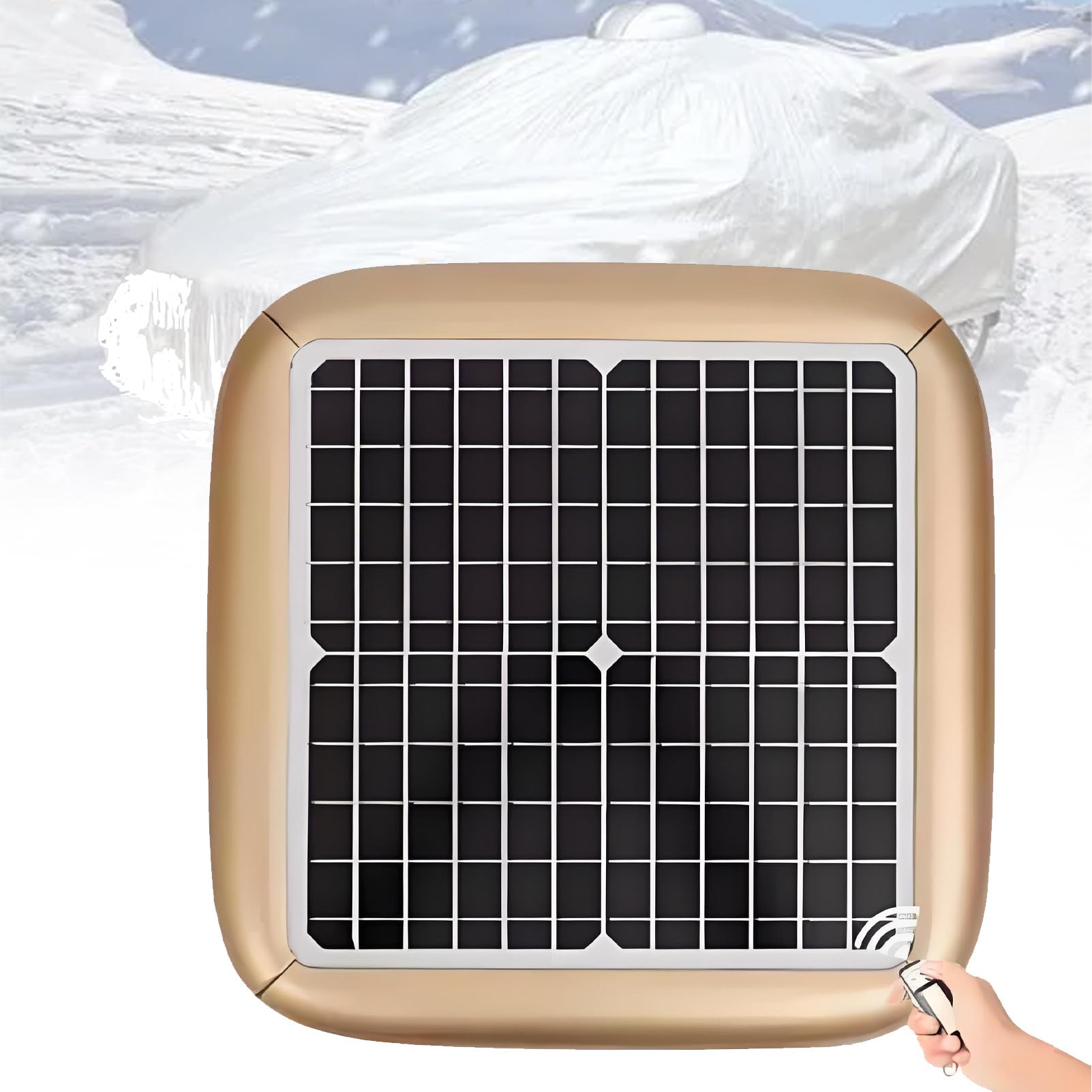 Car Cover Solar Charging, Intelligent Remote Control Electric Shrinkage Car Window Covers, Fully Automatic Outdoor Car Cover Portable Sun and Weather Shelter, Fit for Sedan, MPV, SUV. Gold-YXL