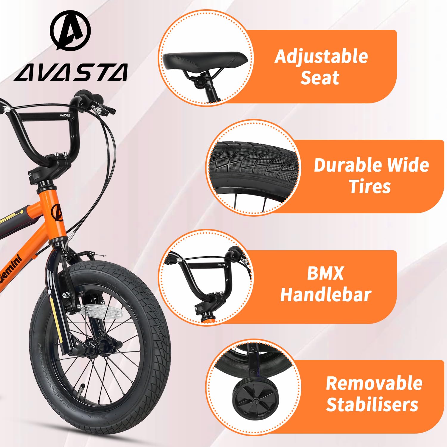 Bicicletta DV 12 Pollici Per Bambini E Bambine – Stabilizzatori Rimovibili, Sella Regolabile, Regalo Perfetto