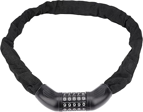 Candado de cadena para bicicleta con combinación de 4 dígitos, cerradura de seguridad antirrobo resistente para bicicleta, scooter, motocicleta,
