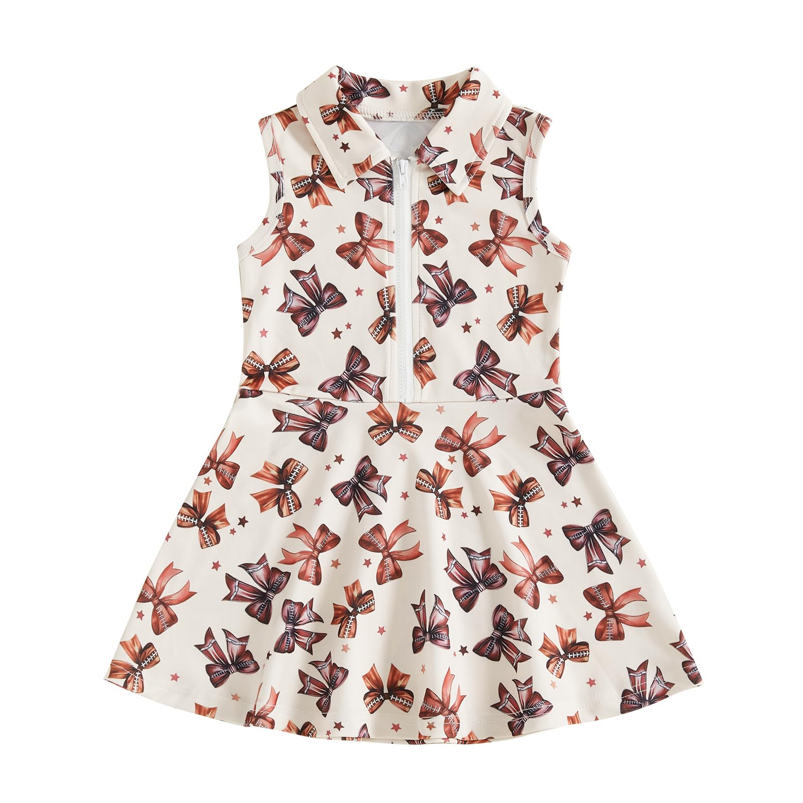 Rourufy Toddler Baby Girl Baseball Outfit Girls Lapel Collar A Line Dress Spring Summer Sleeveless Tank Dresses Clothes