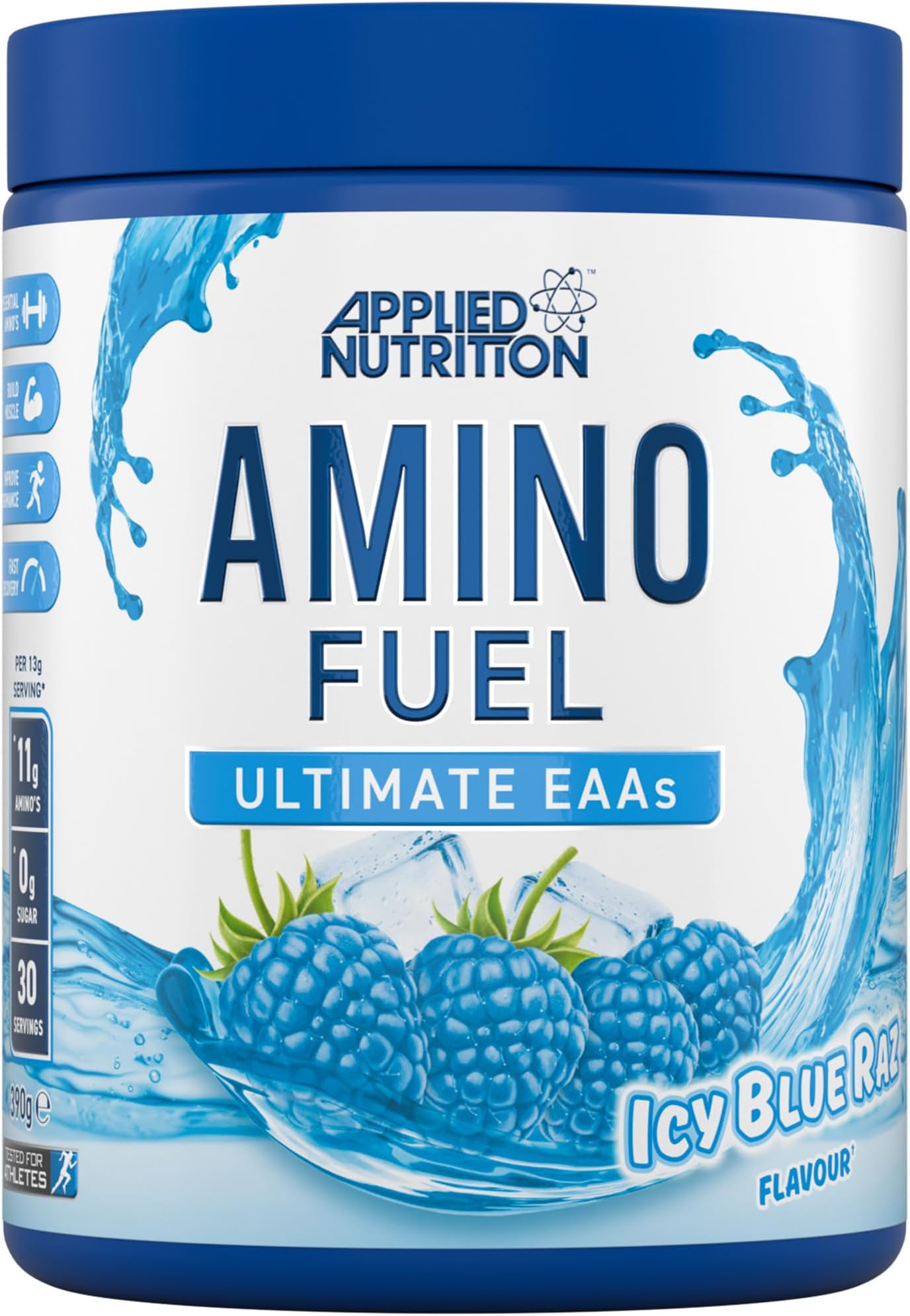 Applied Nutrition Essential Amino Acid (EAA) Powder Supplement Maximize Muscle Growth, ICY Blue Raz, 390 g