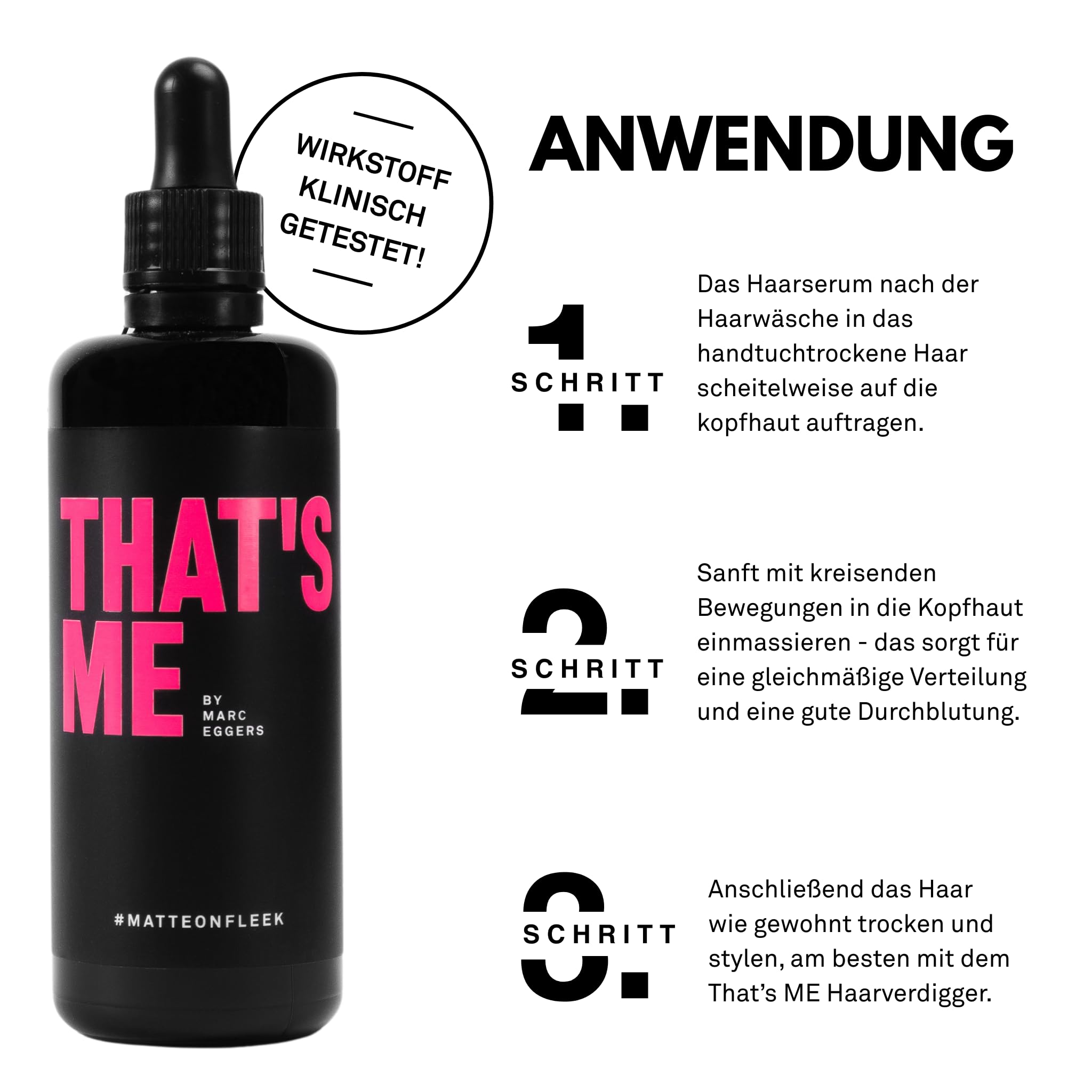 THAT’S ME Haarwuchsmittel Serum (100ml) gegen Haarausfall für besseren Haarwuchs – klinisch getestet & in Deutschland hergestellt – Haar Wachstumsbeschleuniger zur Unterstützung der Haarerneuerung