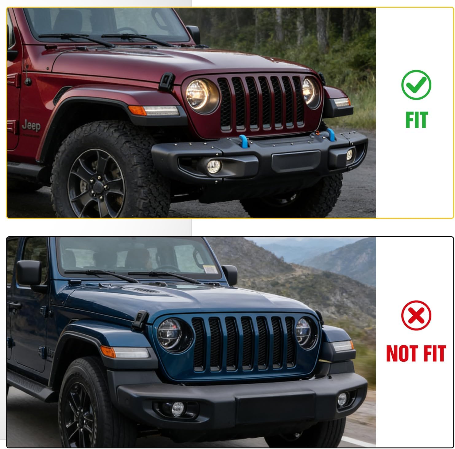 Nilight Front Brush Guard, Compatible with 2018-2025 Jeep Wrangler JL, 2019-2025 Gladiator JT, Steel Bar Grille Guard Fits Factory Rubicon Steel Bumper,3.12 inch Height to Clear Winch