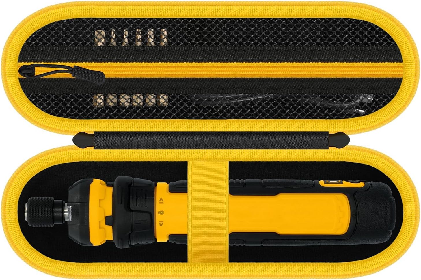 Case for DEWALT Cordless Screwdriver (DWHT66719) and Screwdriving Bits, Shockproof Waterproof Tool Storage with Mesh Pockets & Elastic Straps, Portable EVA Protective Box(Case Only)