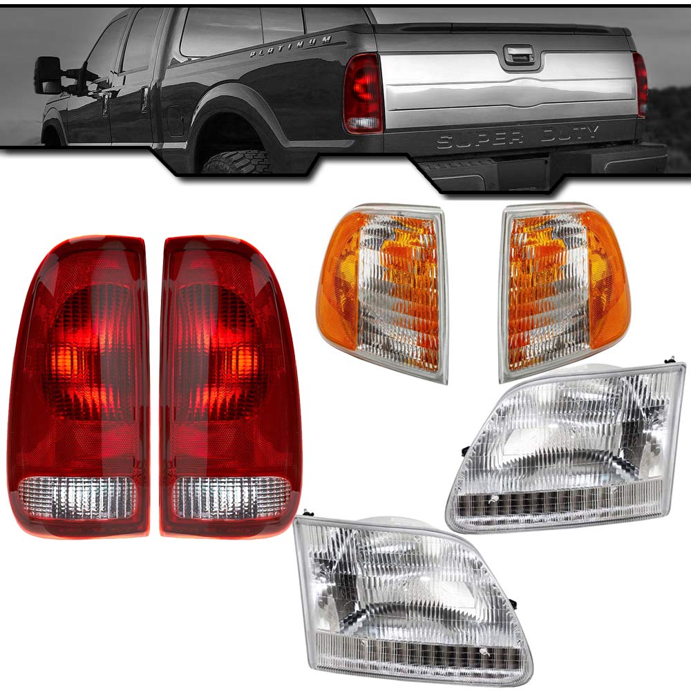 EPIC LIGHTING Halogen Replacement Spec Headlights Signal Lights Tail Lights Styleside Compatible with FORD 97-03 F-150 97-99 F-250 LIGHT DUTY 97-02 EXPEDITION [ 6-PC ] Combo