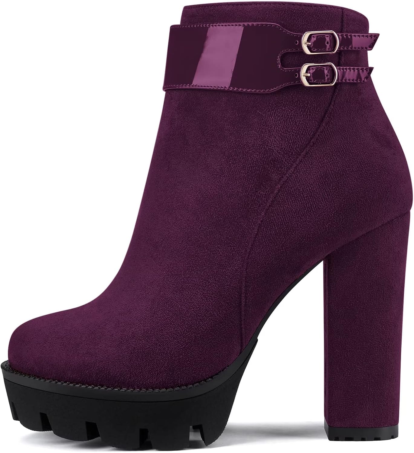 Castamere Women Chunky Block Platform High Heel Close Round Toe Ankle Boots Short Bootie Zipper Classic Boots