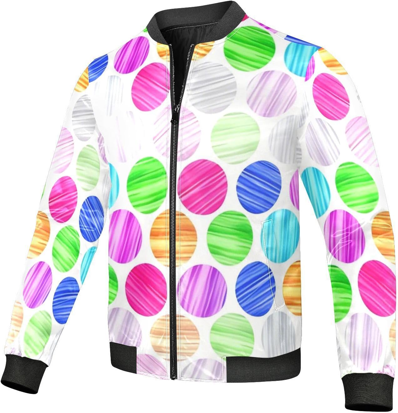 Neon Colored Regular Circles Big And Tall Mens Lightweight Jacket Mens Light Windbreaker Rain Coats