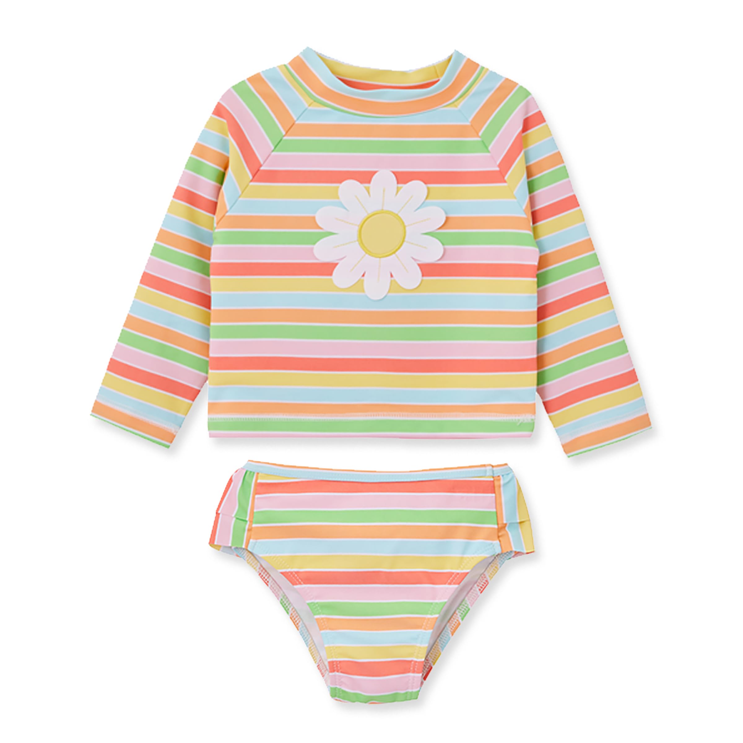 Little Me Baby Girls' Little Girls' Two-piece UPF+ 50 Sun Protection Rash Guard Set