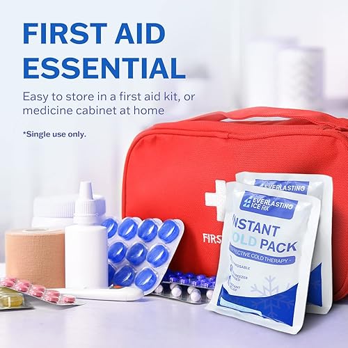 Miniatura 6 de Paquete de 50 paquetes fríos instantáneos, bolsas de hielo instantáneas para lesiones  Paquete de hielo desechable de compresa fría para aliviar el