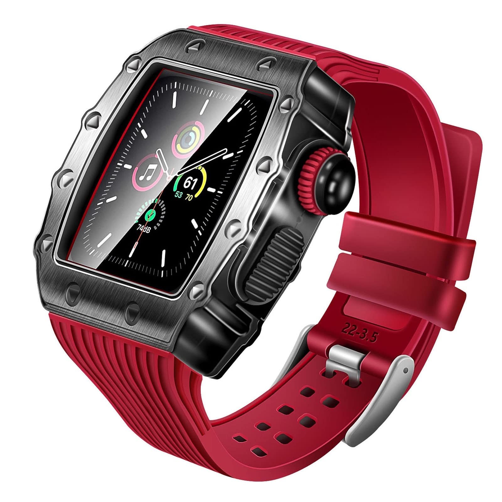 Etui ze stopu aluminium pasek do zegarka iWatch 6 5 4 44 mm silikonowa bransoletka do Apple Watch 8 7 45 mm pasek etui sportowy zestaw do modyfikacji paska