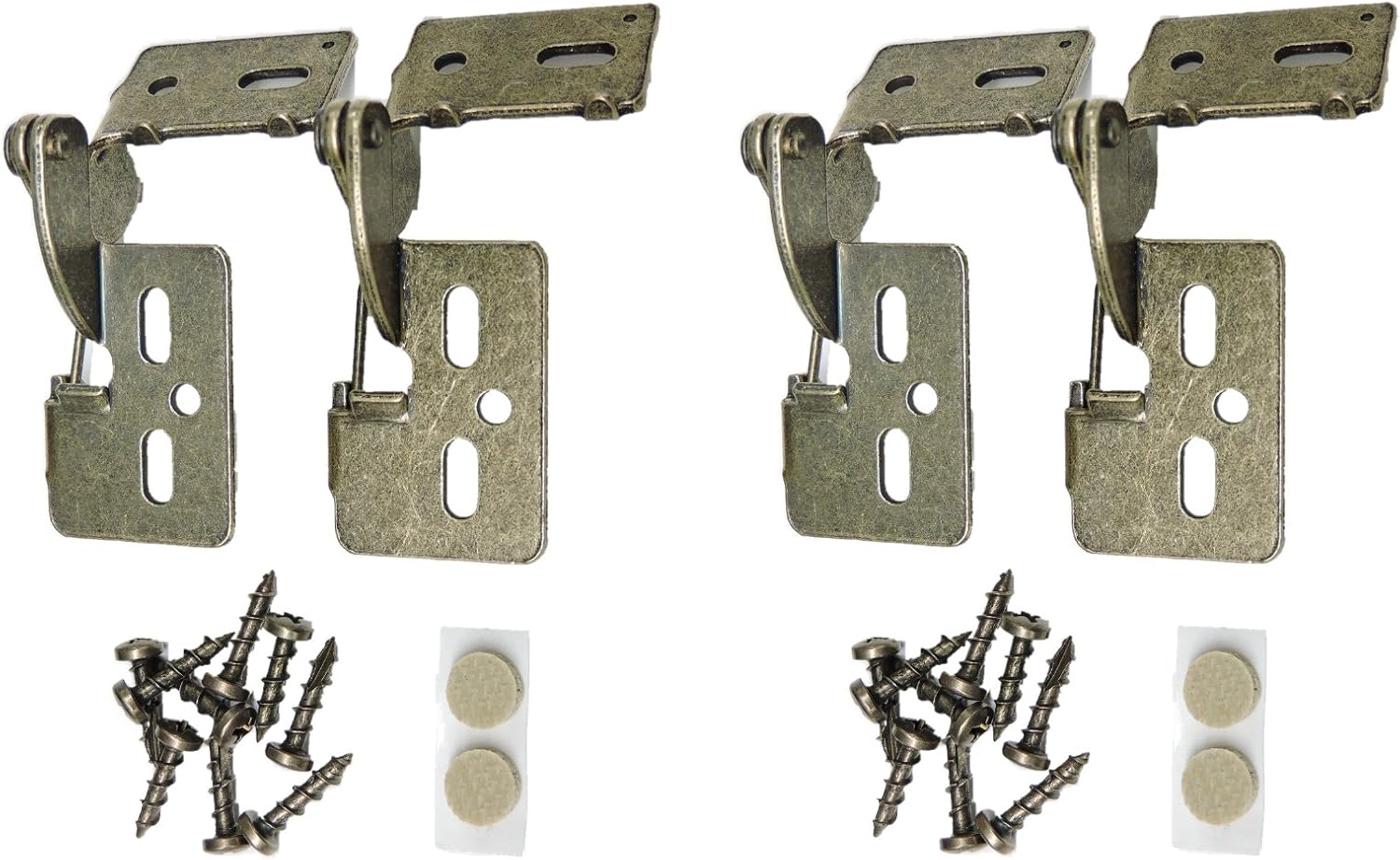 4 YOUNGDALE 5 Antique Brass 5/16 Overlay 5/81" Thick Door Concealed Snap Close Hinges