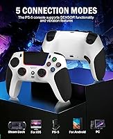 Vista 8 de SFGSUP Wireless Controller for PS5/PC/MAC/iOS/Android/Steam Deck, With Hall Effect Joystick&Trigger/8 RGB Lighting/Turbo/Dual