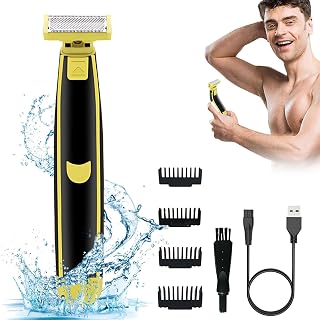 Full Body Washed Wet and Dry Shaver,afeitadora Electrica Hombre Ducha, Dry Wet Waterproof Mens Rotary Facial Shaver, Men's Electric Shaver Full Body Wash Wet and Dry Double Shave,Ergonomic Body Shaver