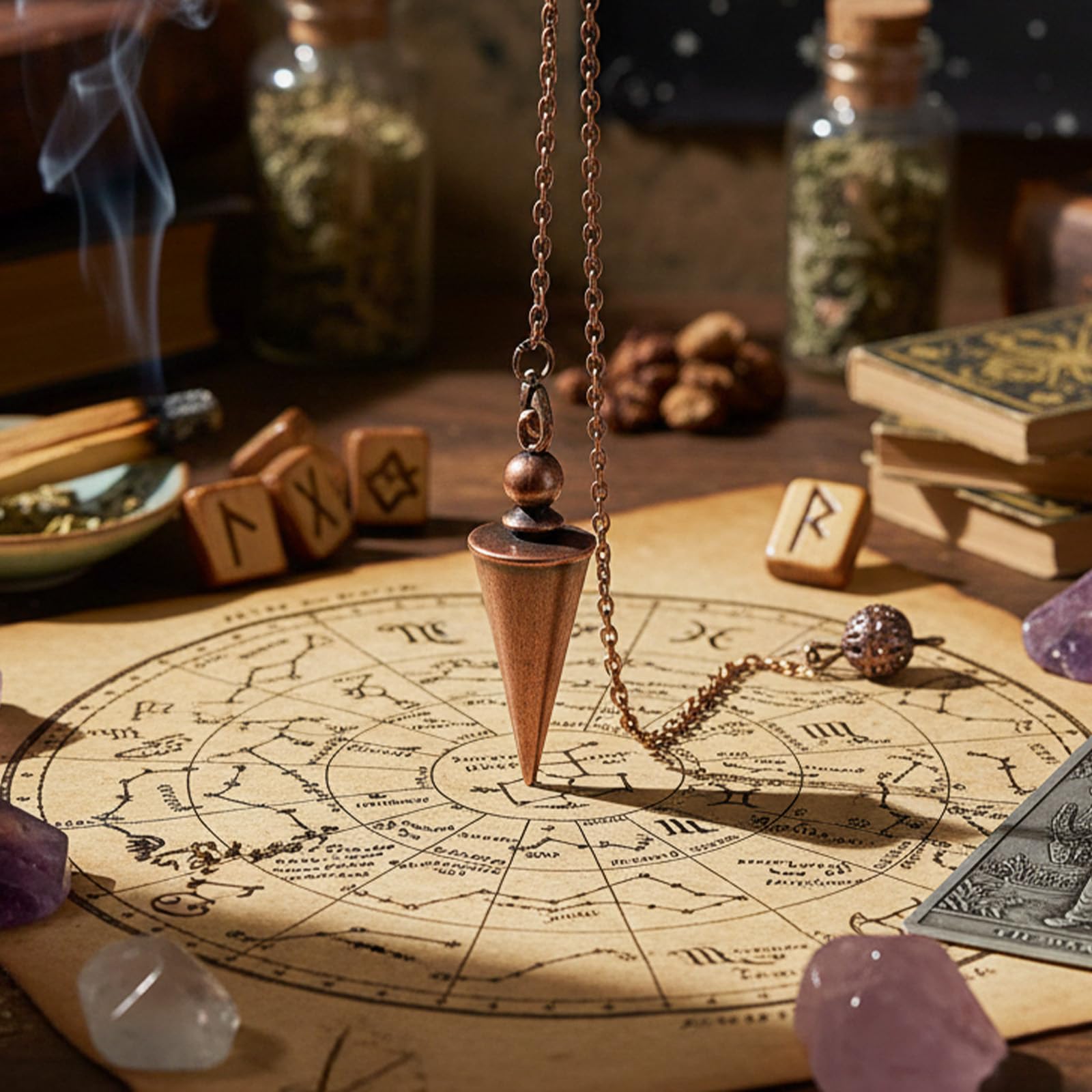 Sibba Heilung Pendel Spirituelles Weissagungs Pendulum Kupfer Wünschelrute für Spirituelle Heilung Meditation Reiki Balance Chakra Führung