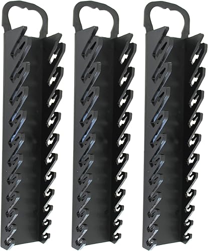 Bandeja organizadora de llaves de plástico portátil con 11 herramientas (3, negro)