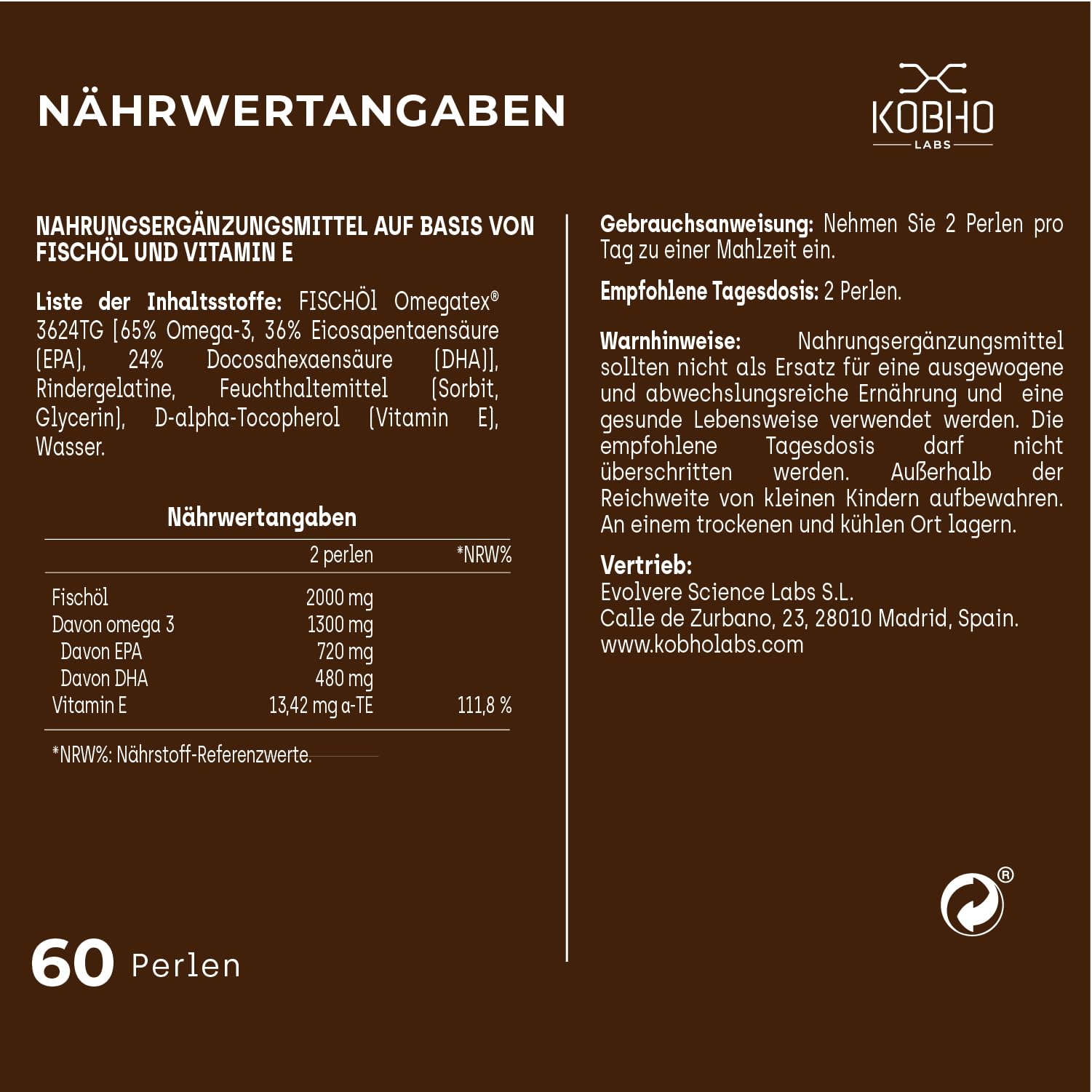 Omegatex® Omega-3 2000 mg EPA/DHA – Hochdosiert – Ohne Fischgeschmack – 60 Kapseln – IFOS-zertifiziert