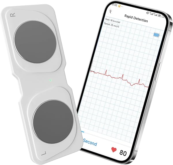 Portable ECG Monitor - Personal Heart Rhythm Tracker, 30-Second Instant Results, Portable Heart Monitor for Home and Travel Use, No Subscription - 1