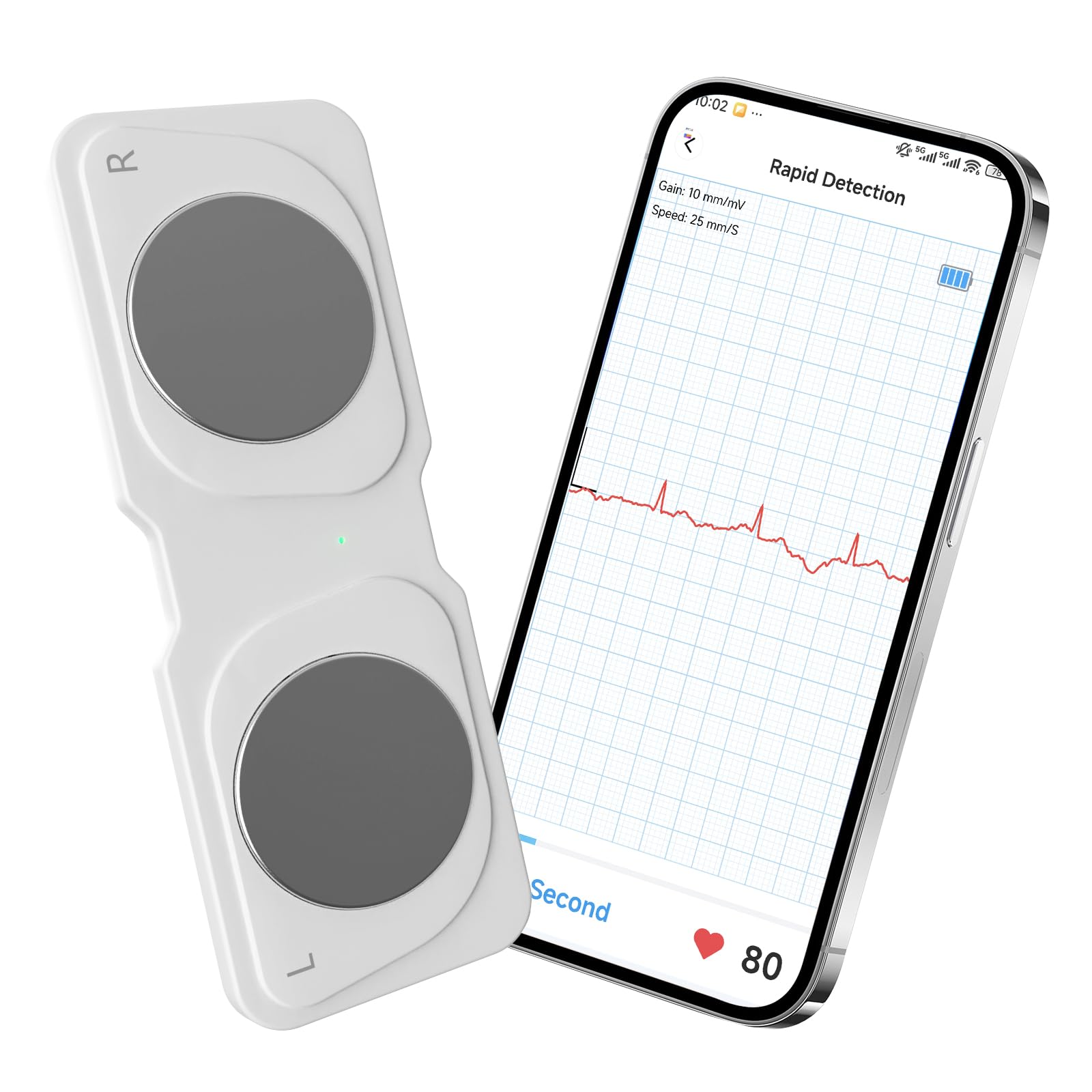 Portable ECG Monitor - Personal Heart Rhythm Tracker, 30-Second Instant Results, Portable Heart Monitor for Home and Travel Use, No Subscription