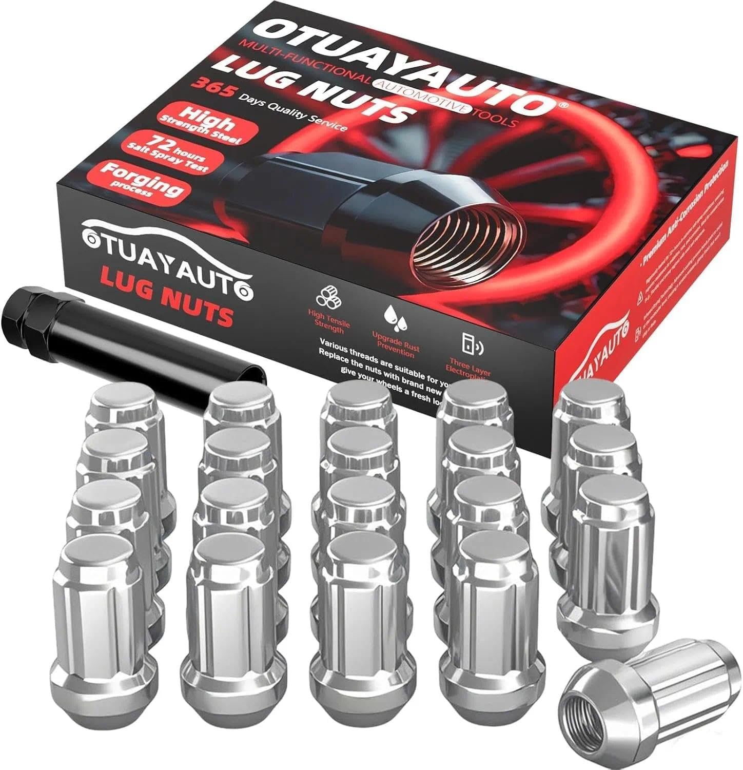 OTUAYAUTO 7/16-20 Spline Lug Nuts - Replacement for 1964-1983 Chevy Malibu