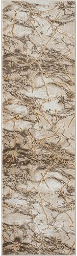 Miniatura 3 de LUXE WEAVERS Alfombra abstracta de mármol beige 2x7