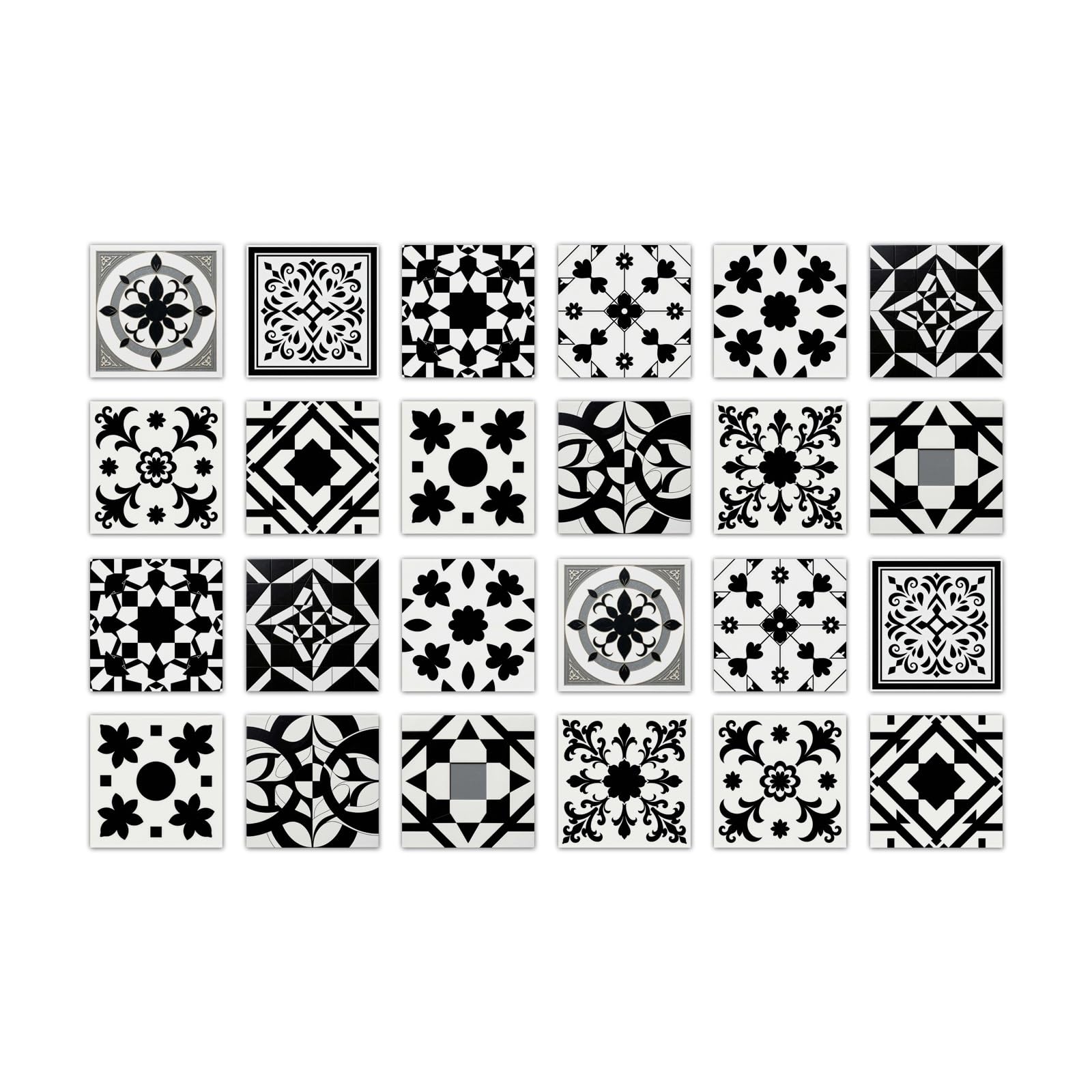 24PCS Tile Stickers, Kitchen Bathroom Wall Decoration