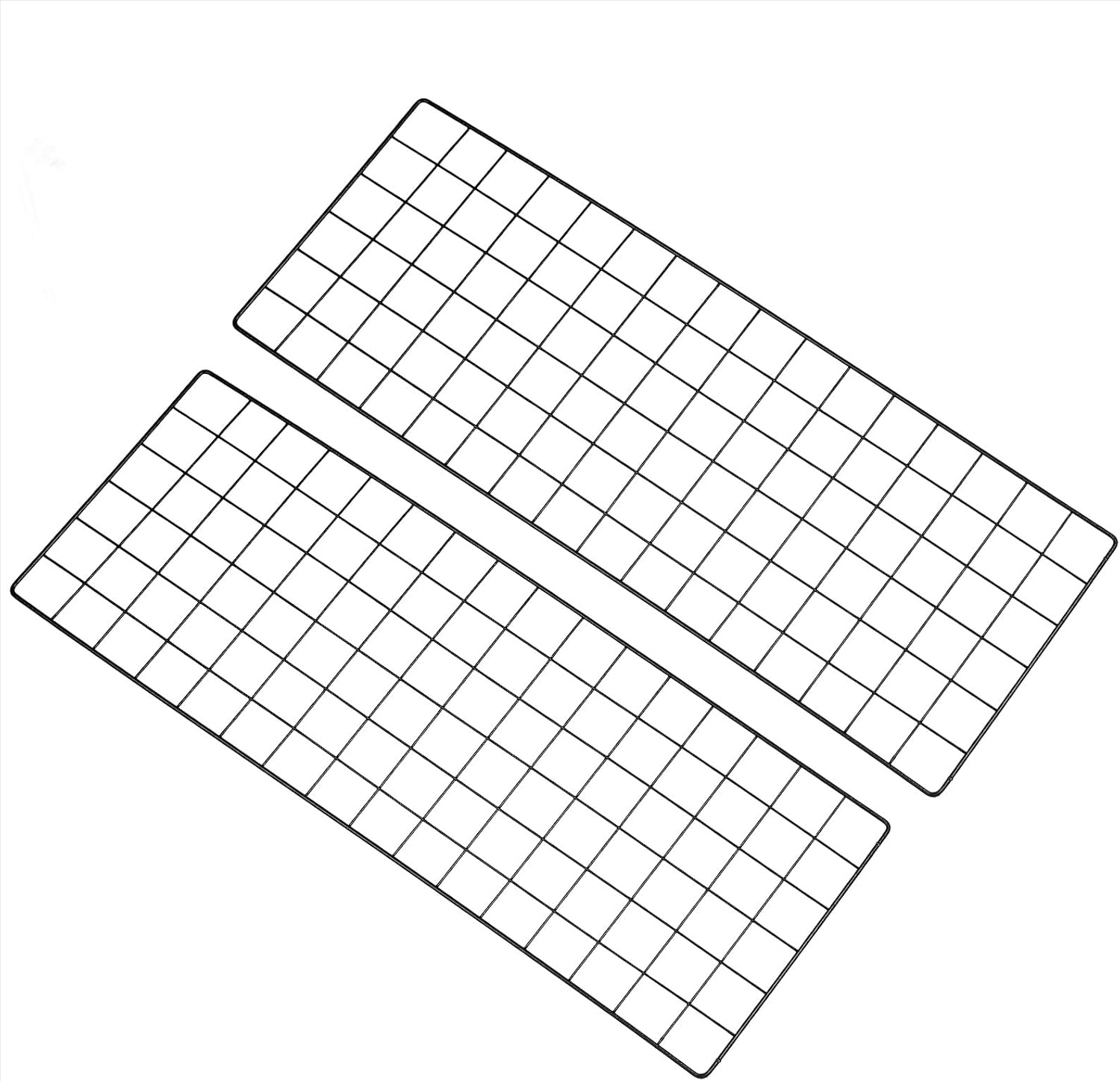 PATIKIL 31.5"x12" Wire Grid Panel, 2 Pack Board Photo Pictures Memo Display Grid Panels Hanging Organizer Wall Decorative Panel for Home Office Wedding, Black 31.5x12 Inch Black