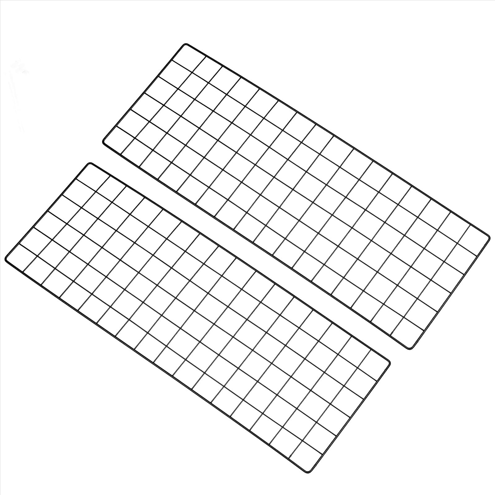 PATIKIL 80x30cm Wire Grid Panel, 2 Pack Board Photo Pictures Memo Display Grid Panels Hanging Organizer Wall Decorative Panel for Home Office Wedding, Black