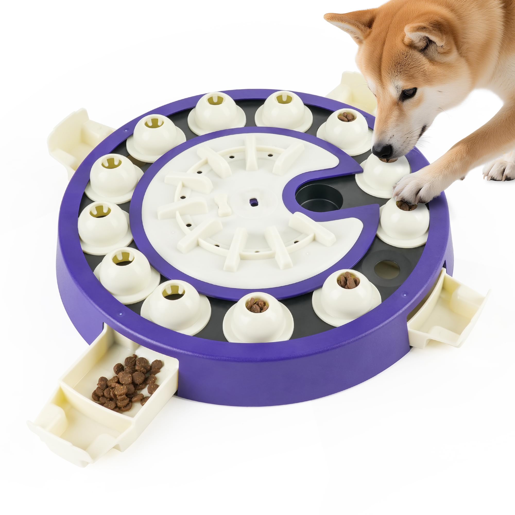 LACCEN Jouet puzzle 3 en 1 pour chien intelligent, alimentation lente