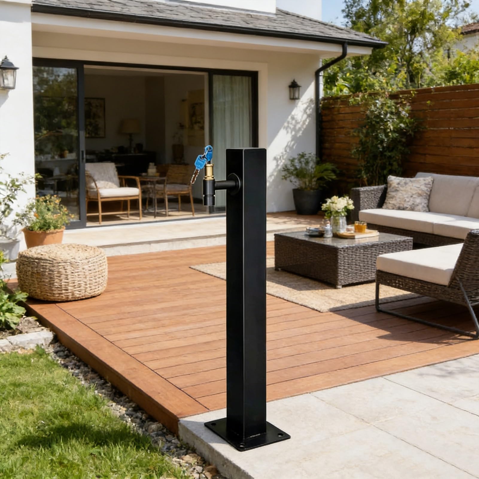 XDLEDMKIZ Frost Proof Yard Hydrant, Free-Standing Garden Tap, Water Column Faucet Square Pipe for Outdoor Irrigation and Drinking