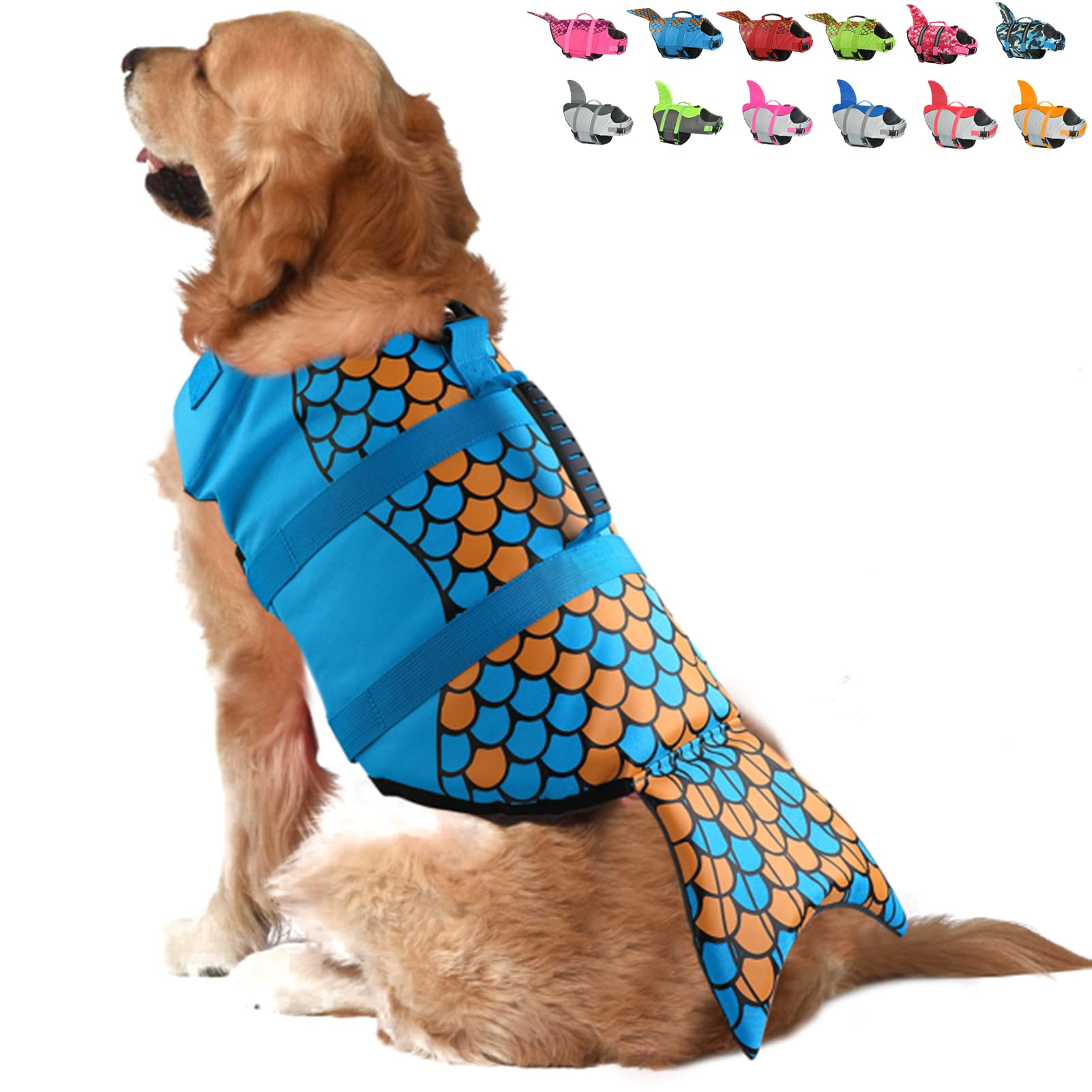 teal dog life jacket