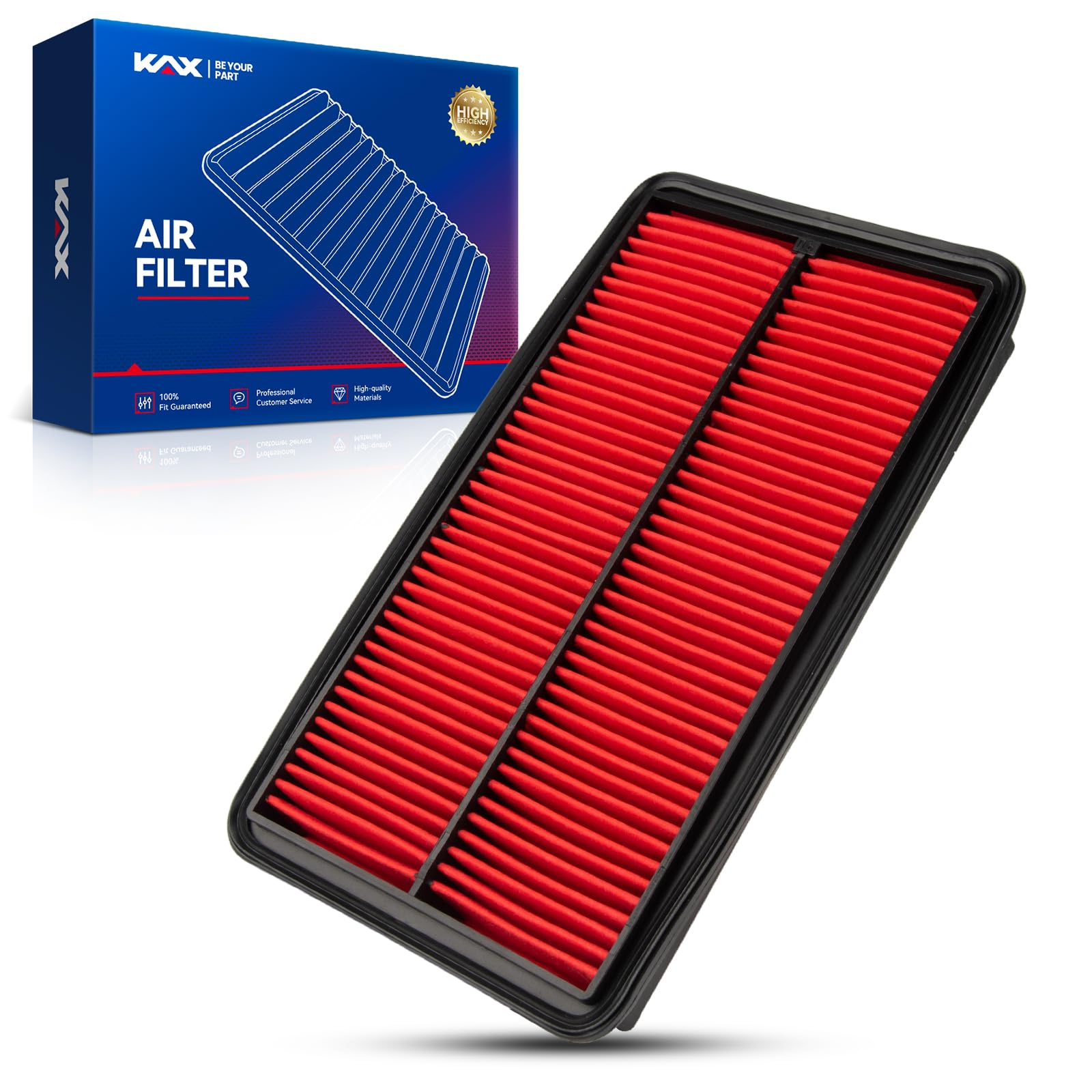KAX Premium Engine Air Filter, GAF005 (CA10013) Replacement for Acura, Honda Models | MDX 2007-2009, Odyssey 2005-2010, Pilot 2009-2015, 200% Longer Life