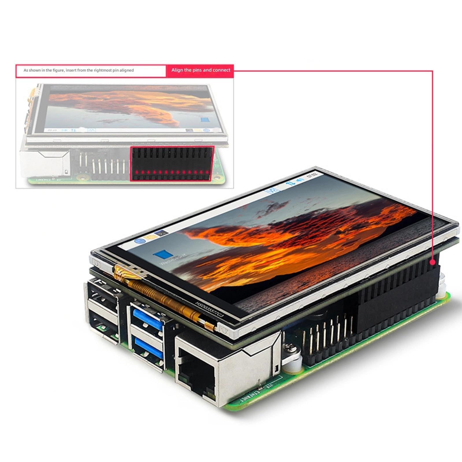 Módulo de pantallas táctiles sensibles de 3.5 pulgadas, resolución 480 x 320, tecnología táctil para desarrolladores, MHS Touch