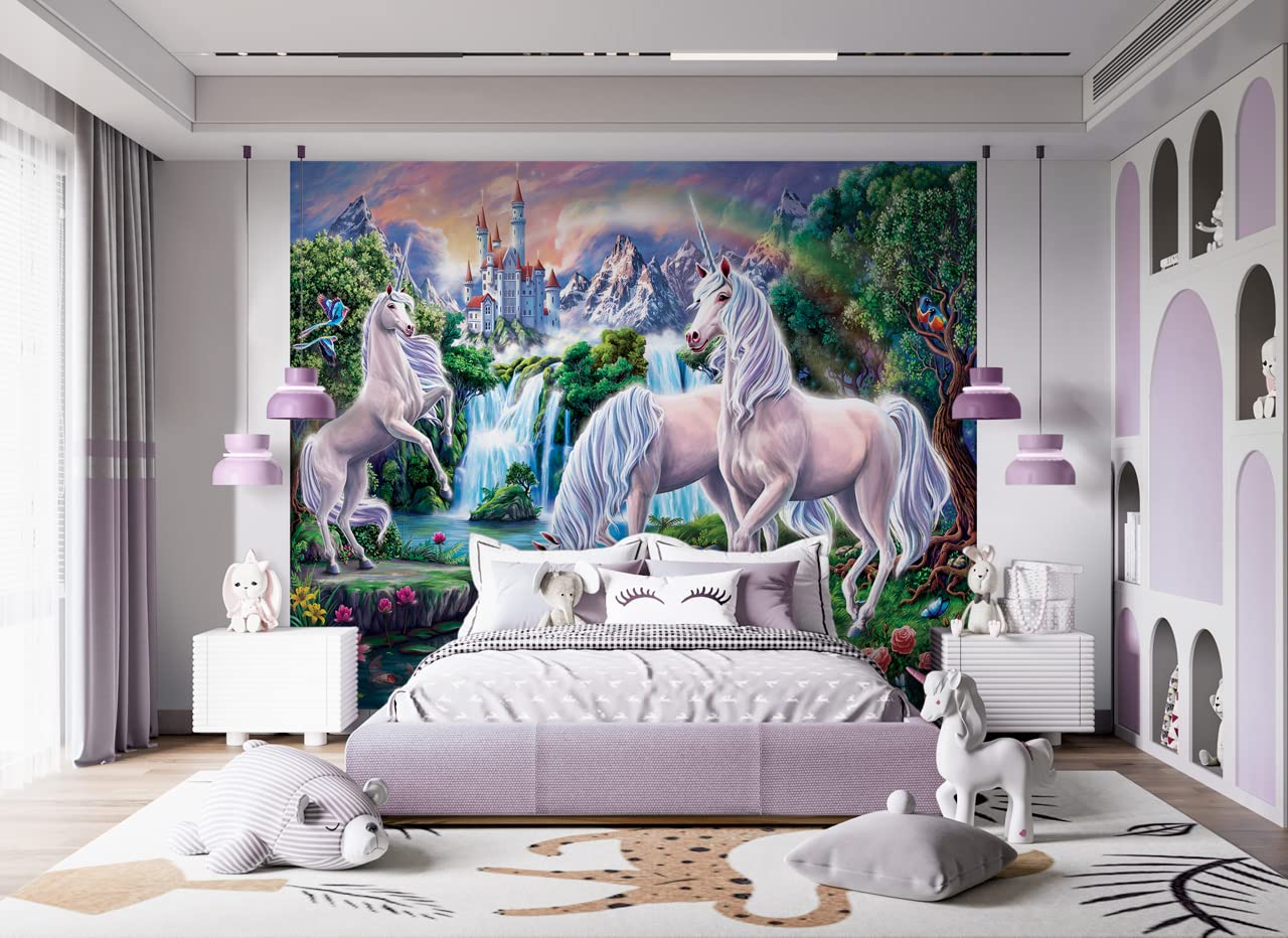 WalltasticUnicorn Paradise Wallpaper Mural, FSC Paper, Multi, 8 feet High x 10 feet Wide, 1 Size