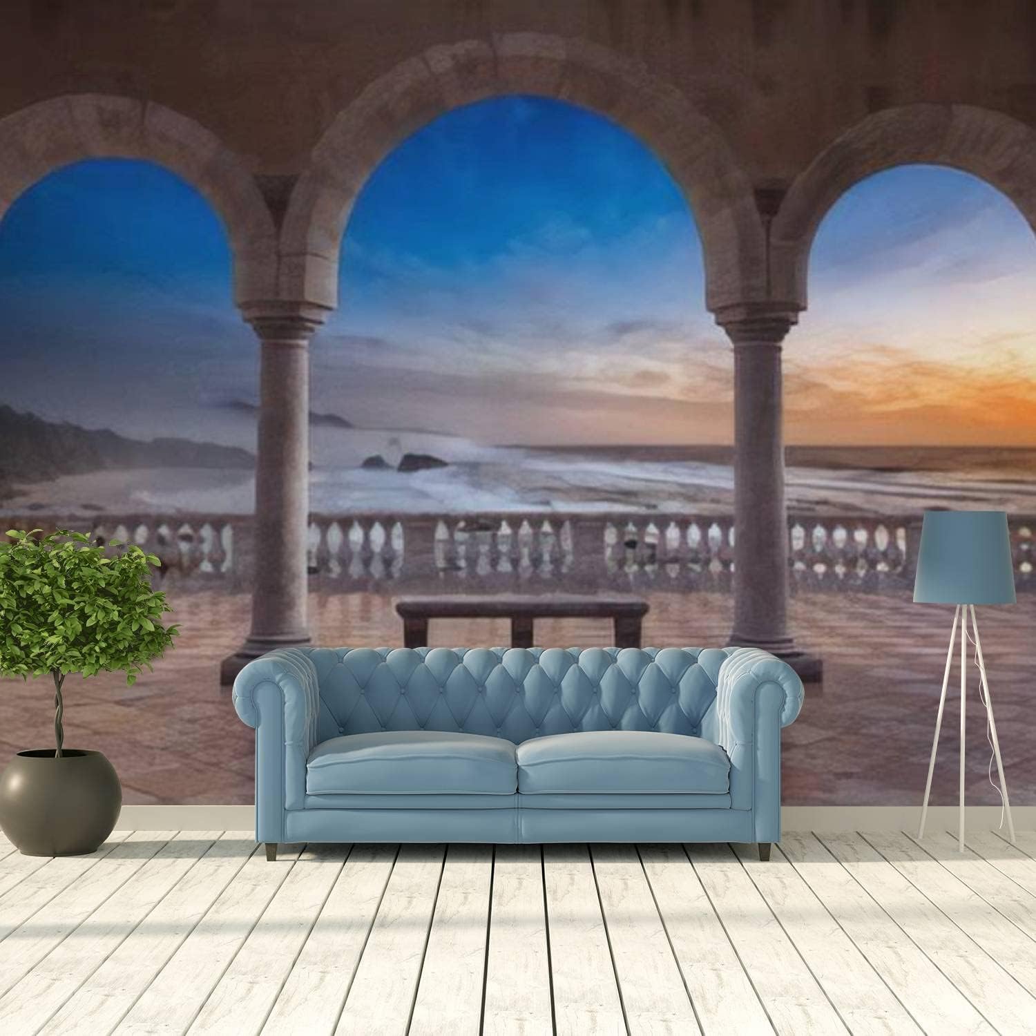Papier peint mural 3D paysage de plage et papiers peints auto-adhésifs
