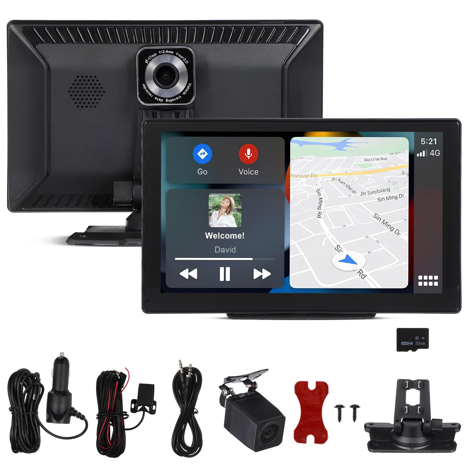Autoradio à Écran Tactile 9 Pouces en Plastique Noir avec Lecteur Mp5
