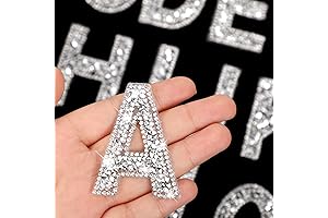 Waydress 26 Piece Sparkle Iron On Pearls & Rhinestones Letters A-Z