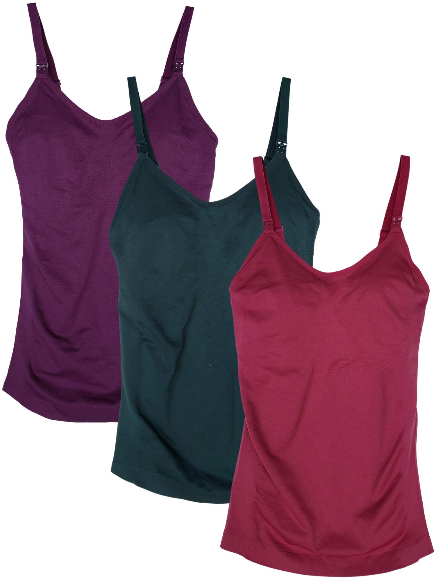 Caramel CantinaCaramel Cantina 3 Pack Women's Nursing Cami Built in Bra