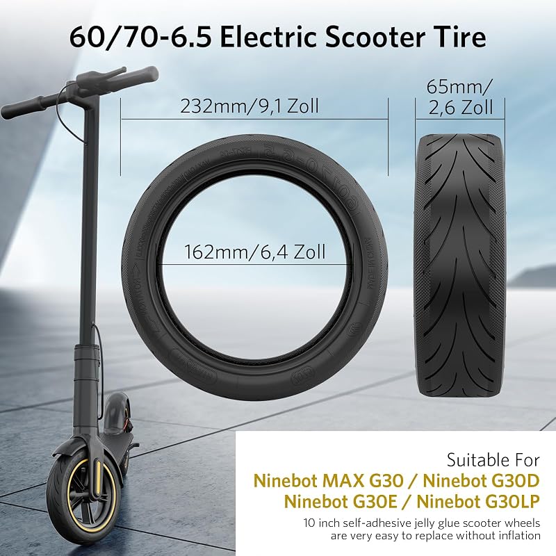 OUXI 10 Colos Önjavító Zselés Gumiabroncs Ninebot G30Max/G30D Elektromos Rollerhez Szerelőeszközzel, 60/70-6.5 Cserekerék
AI: OUXI 10 Colos