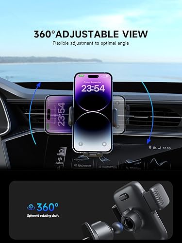 Miniatura 3 de Soporte de teléfono de coche para ventilación de aire y tablero, soporte de clip universal con rotación de 360, soporte de teléfono de automóvil de