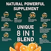 Vista 3 de Fruitoday Iron Gummies with Multivitamin, Iron Supplement for Women & Men with Vitamin A & C, B Complex, Zinc, Folate, Blood Builder & Energy