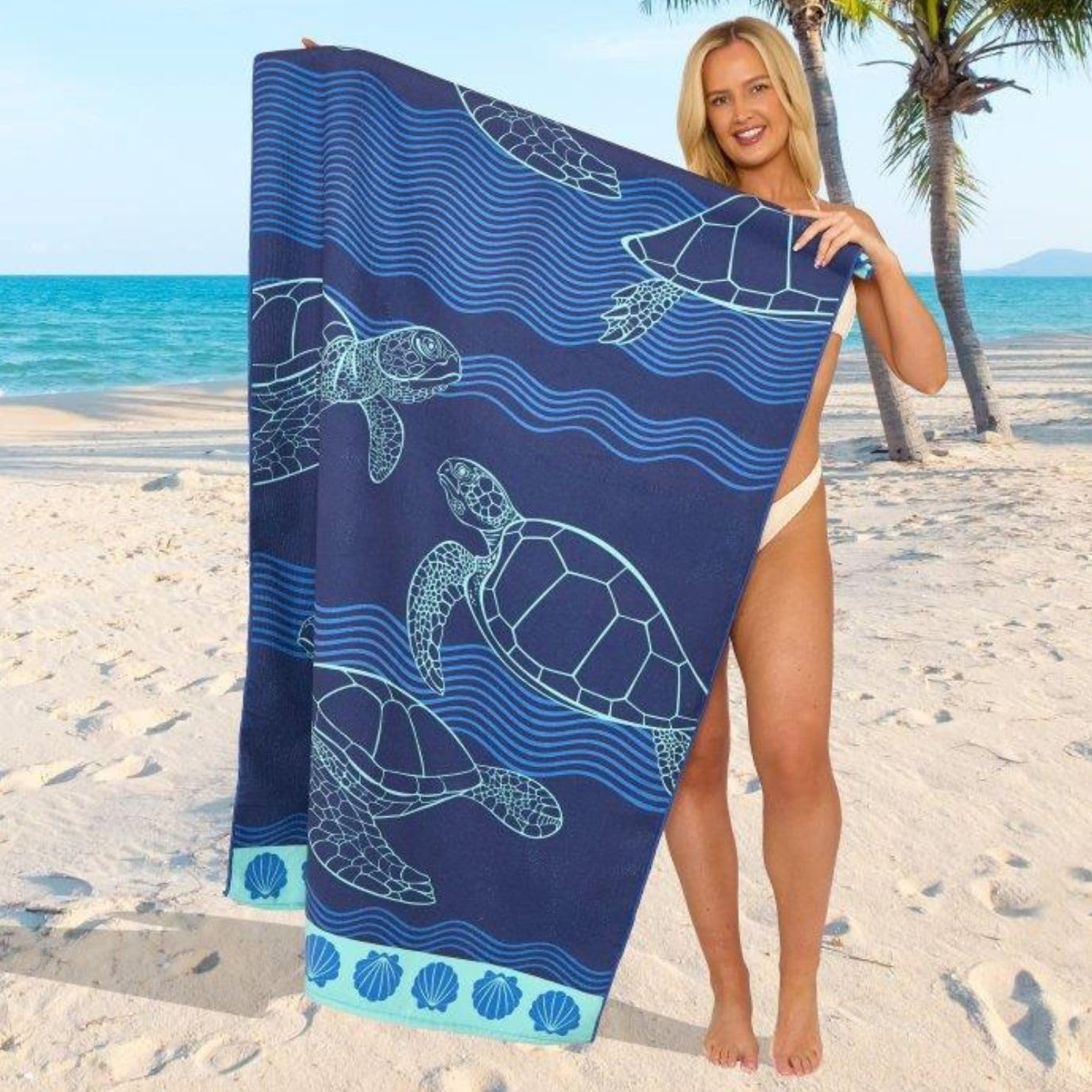 GC GAVENO CAVAILIA Extra Large Beach Towel for Adults - Quick Dry Microfibre Printed Beach Towels - Super Absorbent Beach Towel for Swim (180 x 100 cm) - (1 Piece) Soft, Sand Free,Lightweight - Multi — view 16