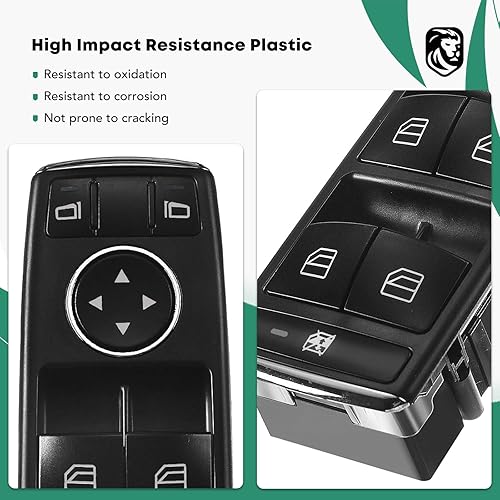 Miniatura 7 de YHTAUTO Interruptor de ventana principal eléctrico de repuesto para Mercedes-Benz C230 C250 C300 C350 C63 E350 E550 E63 AMG 2009-2012, 3 pines, sin