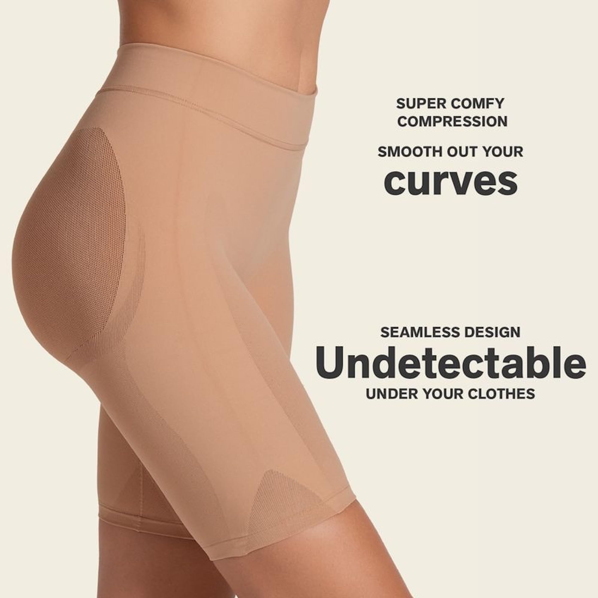 Leonisa Well-Rounded Invisible Butt Lifter Shaper Short Body Modellante Donna