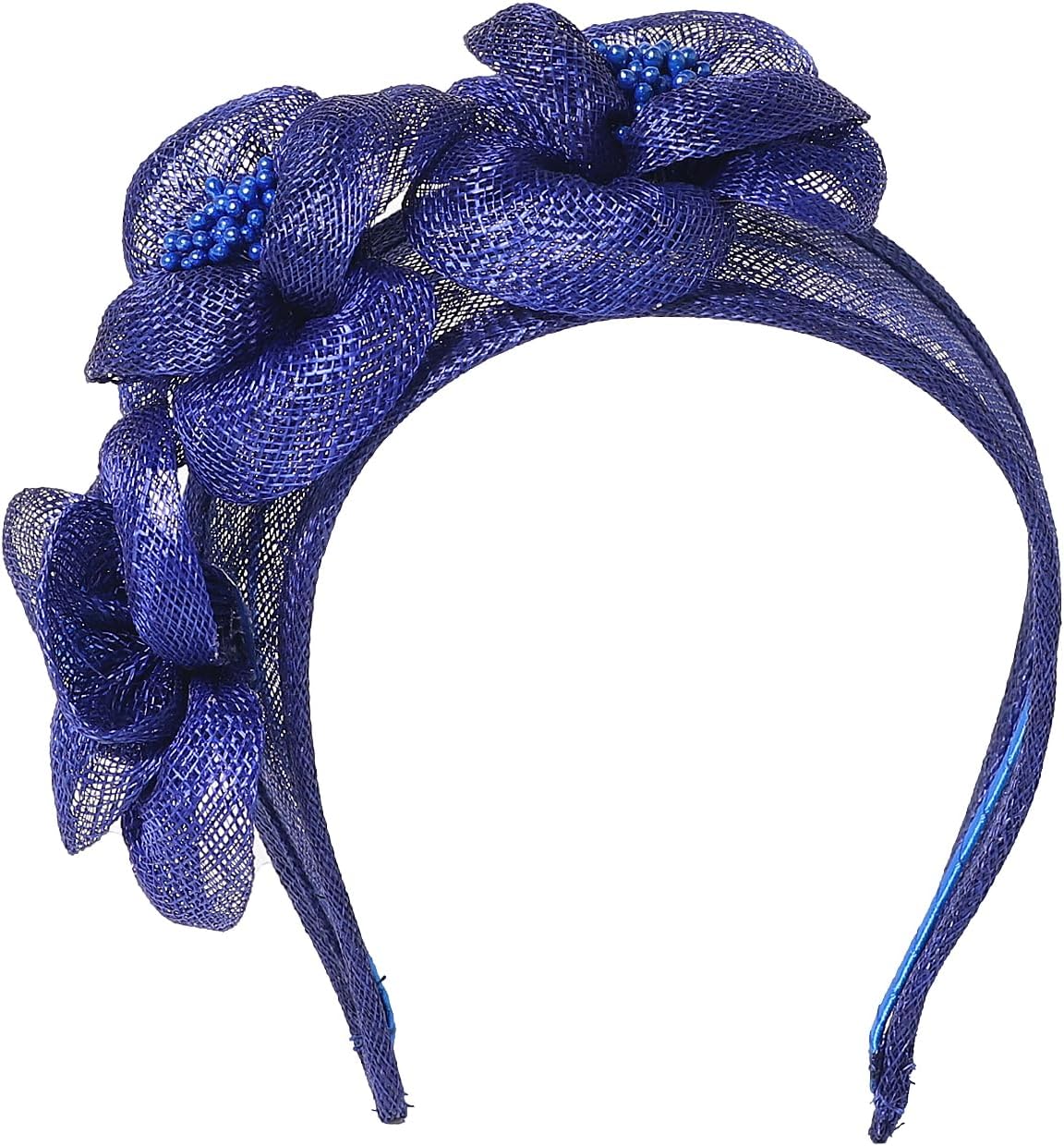 HIMESPORT Sinamay Fascinators Headpiece for Women Ladies Derby Hat with Flower Wedding Cocktail Tea Party Dress Church Hats