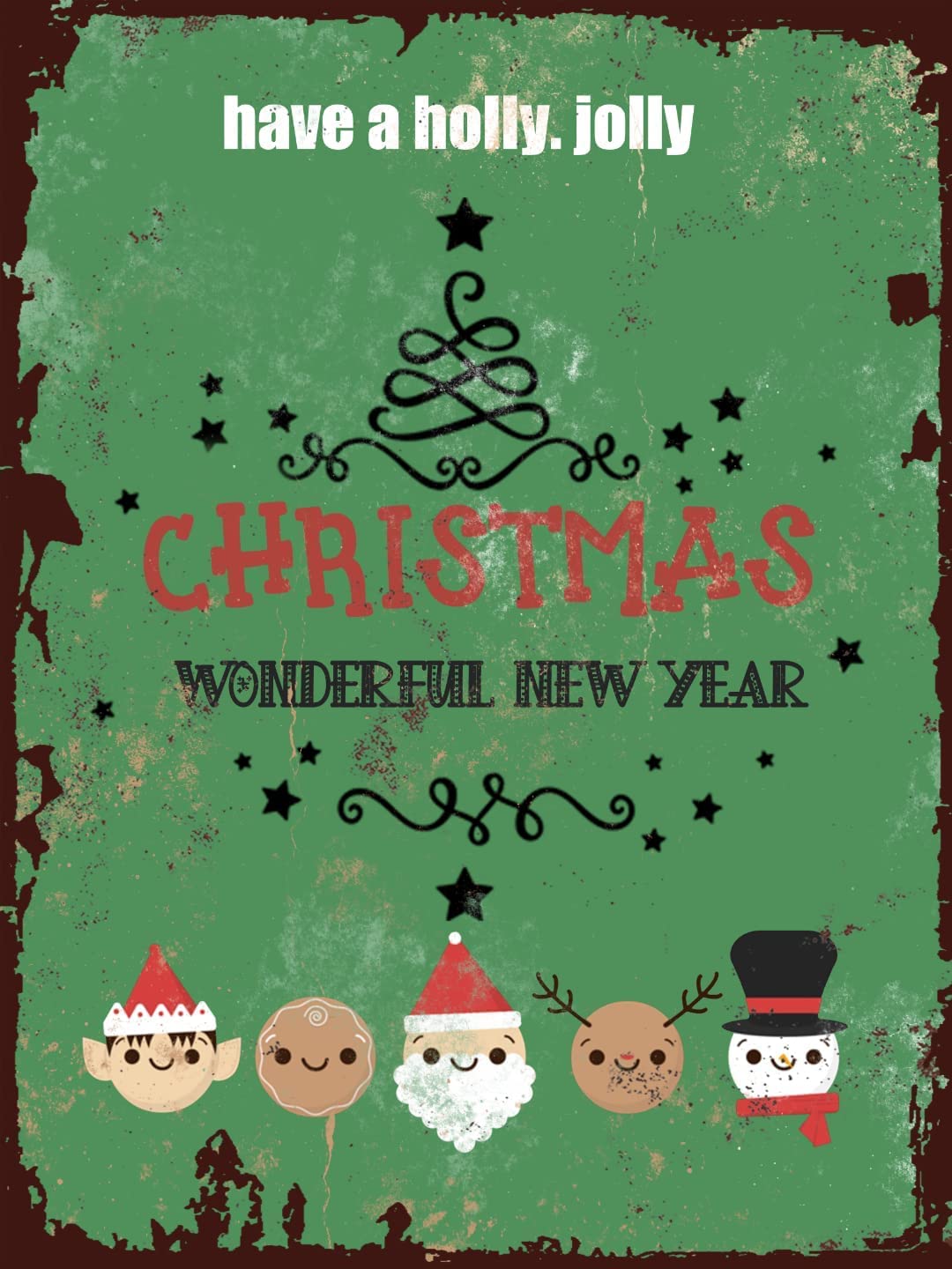rayprint Christmas Metal Tin Signs Christmas Decorations for Farm Bedroom Bar Coffe Garage Garden Vintage Funny Plaque Wonderful New Year Aluminum Sign 12x16Inches