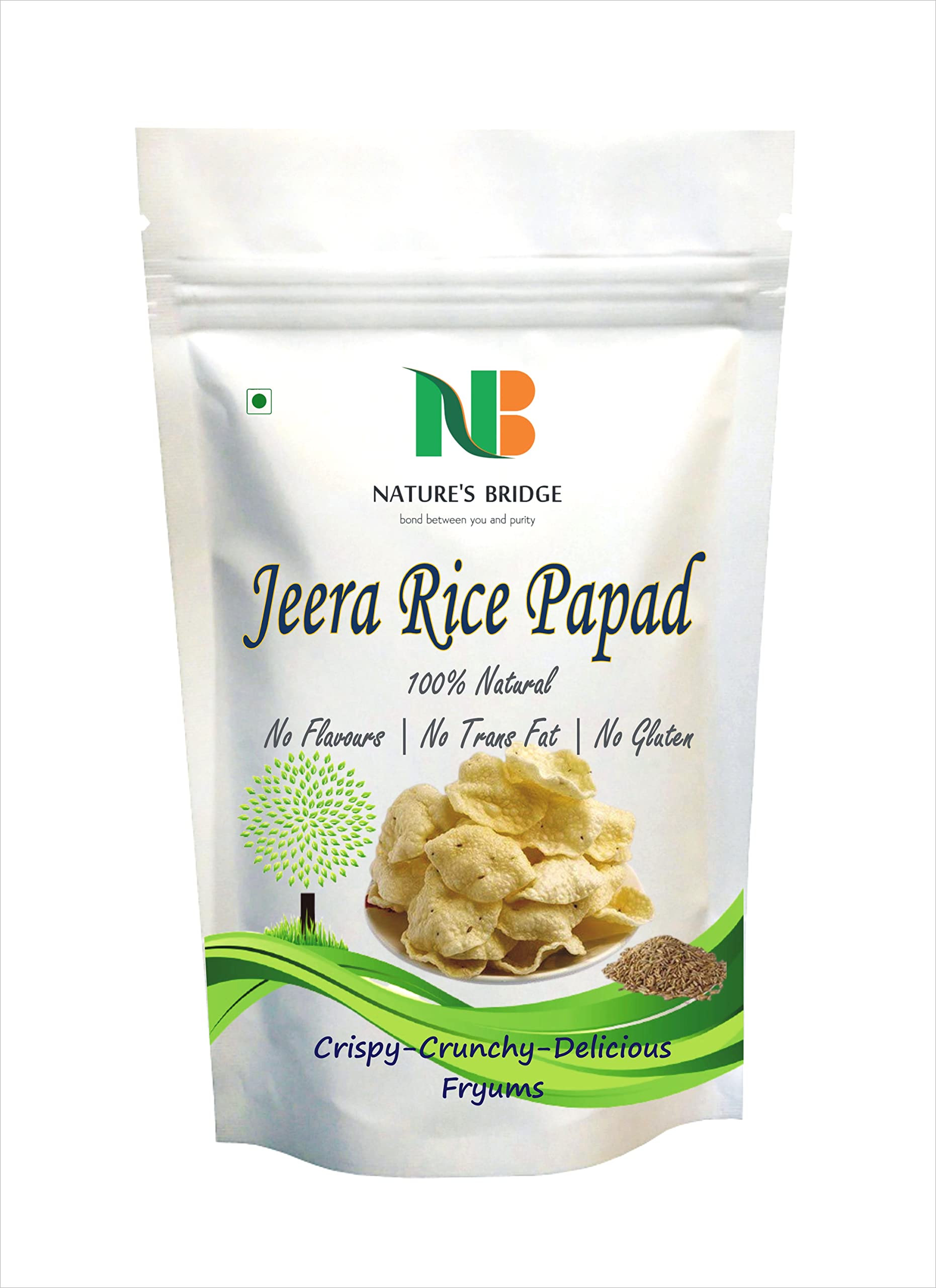 Natures Bridge Home Made Jeera Rice Papad/Rice papad/Appalam/Crunchy Jeera Papad/Snacks/Papadums - 200 Gm (B08P5M87G8) Amazon Price History, Amazon Price Tracker